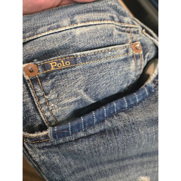 Ralph lauren mens jeans the Sullivan slim size 36x30 patchwork distressed - Picture 4 of 4